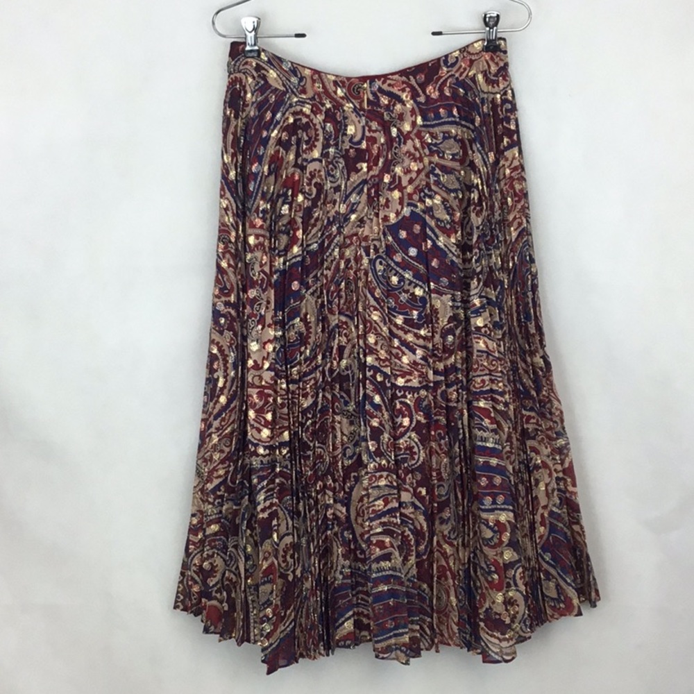 HAUTE HIPPIE Sunburst Metallic Print Skirt - Picture 7 of 12